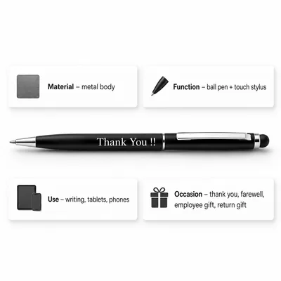 Black pen engraved with Thank You